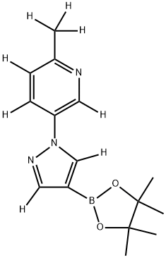 2-(methyl-d3)-5-(4-(4,4,5,5-tetramethyl-1,3,2-dioxaborolan-2-yl)-1H-pyrazol-1-yl-3,5-d2)pyridine-3,4,6-d3 Struktur