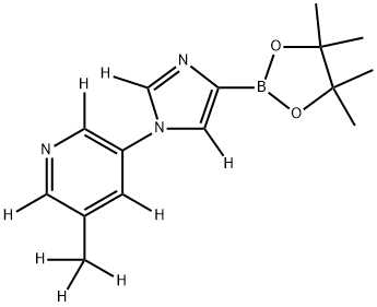 3-(methyl-d3)-5-(4-(4,4,5,5-tetramethyl-1,3,2-dioxaborolan-2-yl)-1H-imidazol-1-yl-2,5-d2)pyridine-2,4,6-d3 Struktur