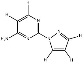 2-(1H-pyrazol-1-yl-d3)pyrimidin-5,6-d2-4-amine Struktur