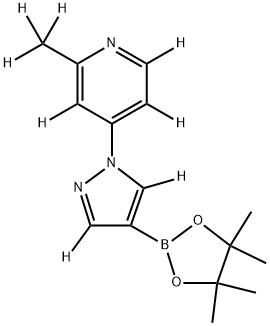 2-(methyl-d3)-4-(4-(4,4,5,5-tetramethyl-1,3,2-dioxaborolan-2-yl)-1H-pyrazol-1-yl-3,5-d2)pyridine-3,5,6-d3 Struktur