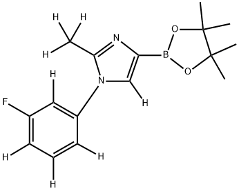 1-(3-fluorophenyl-2,4,5,6-d4)-2-(methyl-d3)-4-(4,4,5,5-tetramethyl-1,3,2-dioxaborolan-2-yl)-1H-imidazole-5-d Struktur