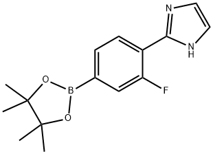 2-(2-fluoro-4-(4,4,5,5-tetramethyl-1,3,2-dioxaborolan-2-yl)phenyl)-1H-imidazole Struktur