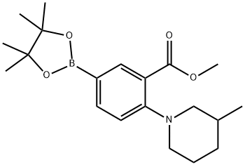 methyl 2-(3-methylpiperidin-1-yl)-5-(4,4,5,5-tetramethyl-1,3,2-dioxaborolan-2-yl)benzoate Struktur