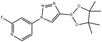 2-fluoro-4-(4-(4,4,5,5-tetramethyl-1,3,2-dioxaborolan-2-yl)-1H-1,2,3-triazol-1-yl)pyridine Struktur