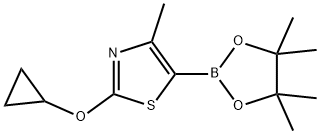 2-cyclopropoxy-4-methyl-5-(4,4,5,5-tetramethyl-1,3,2-dioxaborolan-2-yl)thiazole Struktur