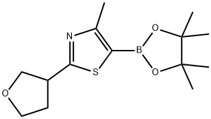 4-methyl-2-(tetrahydrofuran-3-yl)-5-(4,4,5,5-tetramethyl-1,3,2-dioxaborolan-2-yl)thiazole Struktur