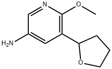 6-methoxy-5-(tetrahydrofuran-2-yl)pyridin-3-amine Struktur