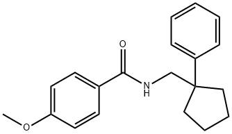 4-methoxy-N-[(1-phenylcyclopentyl)methyl]benzamide Struktur