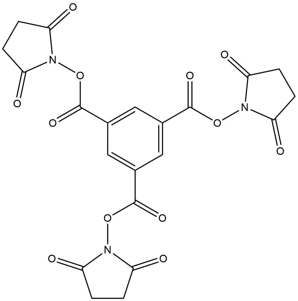 Tris-succinimidyl-1,3,5-benzenetricarboxylate Struktur