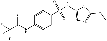 N-(4-{[(5-ethyl-1,3,4-thiadiazol-2-yl)amino]sulfonyl}phenyl)-2,2,2-trifluoroacetamide Struktur