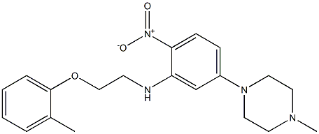 1-(4-nitro-3-{[2-(2-methylphenoxy)ethyl]amino}phenyl)-4-methylpiperazine Struktur