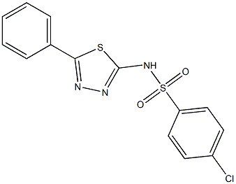 4-chloro-N-(5-phenyl-1,3,4-thiadiazol-2-yl)benzenesulfonamide Struktur