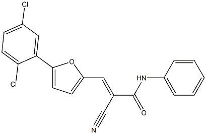 2-cyano-3-[5-(2,5-dichlorophenyl)-2-furyl]-N-phenylacrylamide Struktur