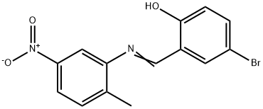 4-bromo-2-{[(2-methyl-5-nitrophenyl)imino]methyl}phenol Struktur