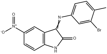 3-[(3-bromo-4-methylphenyl)imino]-5-nitro-1,3-dihydro-2H-indol-2-one Struktur