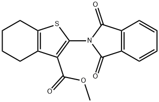 methyl 2-(1,3-dioxo-1,3-dihydro-2H-isoindol-2-yl)-4,5,6,7-tetrahydro-1-benzothiophene-3-carboxylate Struktur