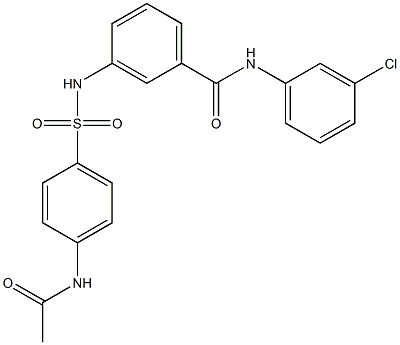 3-({[4-(acetylamino)phenyl]sulfonyl}amino)-N-(3-chlorophenyl)benzamide Struktur