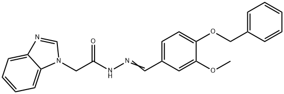 2-(1H-benzimidazol-1-yl)-N'-[4-(benzyloxy)-3-methoxybenzylidene]acetohydrazide Struktur