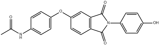 N-(4-{[2-(4-hydroxyphenyl)-1,3-dioxo-2,3-dihydro-1H-isoindol-5-yl]oxy}phenyl)acetamide Struktur