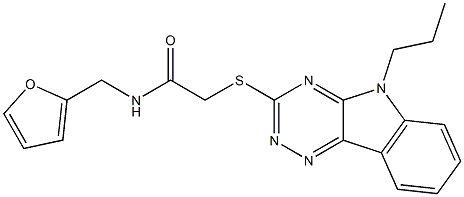 N-(2-furylmethyl)-2-[(5-propyl-5H-[1,2,4]triazino[5,6-b]indol-3-yl)sulfanyl]acetamide Struktur