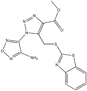 methyl 1-(4-amino-1,2,5-oxadiazol-3-yl)-5-[(1,3-benzothiazol-2-ylsulfanyl)methyl]-1H-1,2,3-triazole-4-carboxylate Struktur