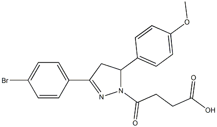 4-[3-(4-bromophenyl)-5-(4-methoxyphenyl)-4,5-dihydro-1H-pyrazol-1-yl]-4-oxobutanoic acid Struktur