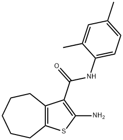 2-amino-N-(2,4-dimethylphenyl)-5,6,7,8-tetrahydro-4H-cyclohepta[b]thiophene-3-carboxamide Struktur