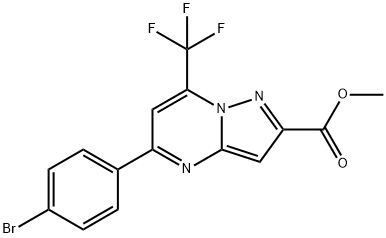 methyl 5-(4-bromophenyl)-7-(trifluoromethyl)pyrazolo[1,5-a]pyrimidine-2-carboxylate Struktur