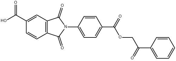 1,3-dioxo-2-{4-[(2-oxo-2-phenylethoxy)carbonyl]phenyl}isoindoline-5-carboxylic acid Struktur