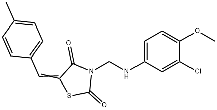 3-[(3-chloro-4-methoxyanilino)methyl]-5-(4-methylbenzylidene)-1,3-thiazolidine-2,4-dione Struktur