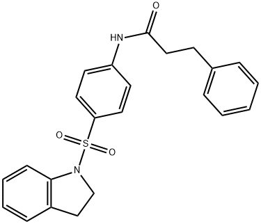 N-[4-(2,3-dihydro-1H-indol-1-ylsulfonyl)phenyl]-3-phenylpropanamide Struktur