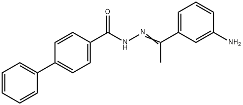 N'-[(E)-1-(3-aminophenyl)ethylidene][1,1'-biphenyl]-4-carbohydrazide Struktur