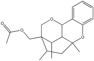 (9,11,13-trimethyl-8,15-dioxatetracyclo[10.2.2.0~2,7~.0~9,14~]hexadeca-2,4,6-trien-12-yl)methyl acetate Struktur