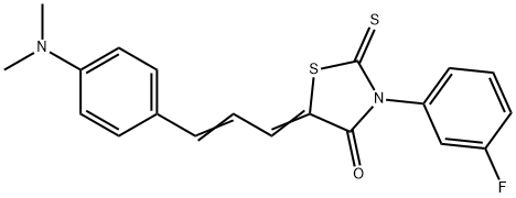 5-{3-[4-(dimethylamino)phenyl]-2-propenylidene}-3-(3-fluorophenyl)-2-thioxo-1,3-thiazolidin-4-one Struktur