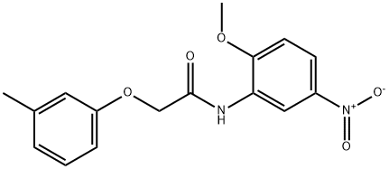 N-(2-methoxy-5-nitrophenyl)-2-(3-methylphenoxy)acetamide Struktur