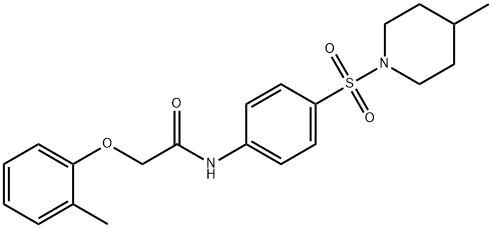 2-(2-methylphenoxy)-N-{4-[(4-methyl-1-piperidinyl)sulfonyl]phenyl}acetamide Struktur