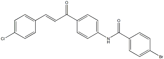 4-bromo-N-{4-[3-(4-chlorophenyl)acryloyl]phenyl}benzamide Struktur