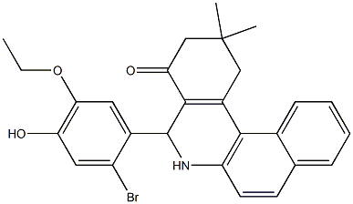 5-(2-bromo-5-ethoxy-4-hydroxyphenyl)-2,2-dimethyl-2,3,5,6-tetrahydrobenzo[a]phenanthridin-4(1H)-one Struktur