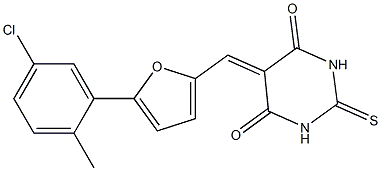 5-{[5-(5-chloro-2-methylphenyl)-2-furyl]methylene}-2-thioxodihydro-4,6(1H,5H)-pyrimidinedione Struktur