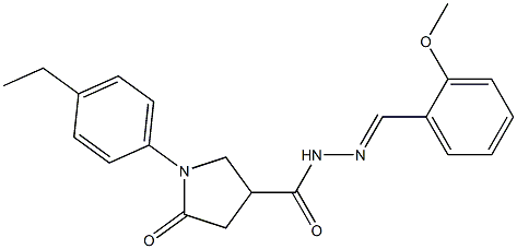 1-(4-ethylphenyl)-N'-(2-methoxybenzylidene)-5-oxo-3-pyrrolidinecarbohydrazide Struktur