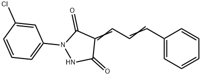 1-(3-chlorophenyl)-4-(3-phenyl-2-propenylidene)-3,5-pyrazolidinedione Struktur