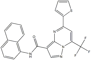 N-(1-naphthyl)-5-(2-thienyl)-7-(trifluoromethyl)pyrazolo[1,5-a]pyrimidine-3-carboxamide Struktur