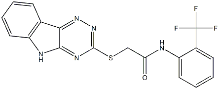 2-(5H-[1,2,4]triazino[5,6-b]indol-3-ylsulfanyl)-N-[2-(trifluoromethyl)phenyl]acetamide Struktur