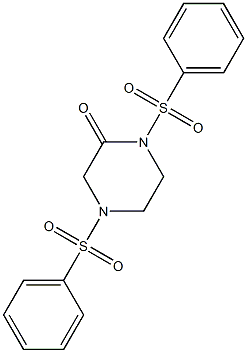 1,4-bis(phenylsulfonyl)-2-piperazinone Struktur