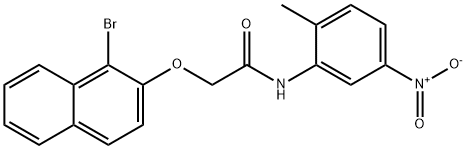 2-[(1-bromo-2-naphthyl)oxy]-N-(2-methyl-5-nitrophenyl)acetamide Struktur