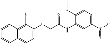 2-[(1-bromo-2-naphthyl)oxy]-N-(2-methoxy-5-nitrophenyl)acetamide Struktur