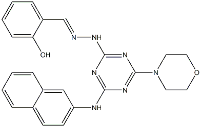 2-hydroxybenzaldehyde [4-(4-morpholinyl)-6-(2-naphthylamino)-1,3,5-triazin-2-yl]hydrazone Struktur