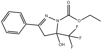 ethyl 5-hydroxy-3-phenyl-5-(trifluoromethyl)-4,5-dihydro-1H-pyrazole-1-carboxylate Structure