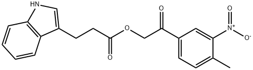 2-{3-nitro-4-methylphenyl}-2-oxoethyl 3-(1H-indol-3-yl)propanoate Struktur