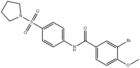 3-bromo-4-methoxy-N-[4-(1-pyrrolidinylsulfonyl)phenyl]benzamide Struktur